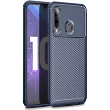 Case 4U Honor 20 Lite Kılıf Rugged Armor Karbon Desenli Lüx Negro Silikon Arka Kapak Lacivert