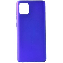 Case 4U Samsung Galaxy A91 (S10 Lite) Kılıf Klasik Mat Renkli Yumuşak Premier Silikon Saks Mavi