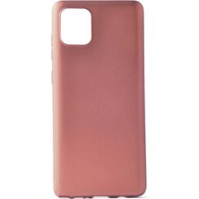 Case 4U Samsung Galaxy A81 (Note 10 Lite) Kılıf Klasik Mat Renkli Yumuşak Premier Silikon Rose Gold