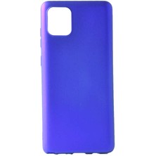 Case 4U Samsung Galaxy A81 (Note 10 Lite) Kılıf Klasik Mat Renkli Yumuşak Premier Silikon Saks Mavi