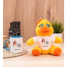 Hediye Dükkanı Kişiye Özel Az Önce Aşık Oldum Tasarım Esprili Mavi Kupa Bardak ve Peluş Civciv