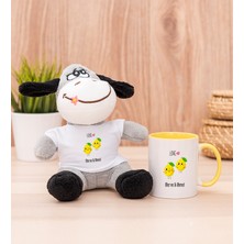 Hediye Dükkanı Kişiye Özel Sevimli Limonlar Sarı Kupa Bardak ve Peluş Eşek
