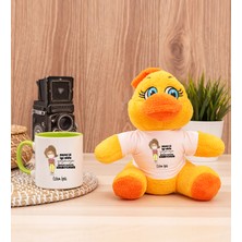 Hediye Dükkanı Kişiye Özel Maske Işi Iyi Oldu Tasarım Esprili Yeşil Kupa Bardak ve Peluş Civciv