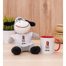 Hediye Dükkanı Kişiye Özel Kudurtayım Diye Tasarım Esprili Kırmızı Kupa Bardak ve Peluş Eşek