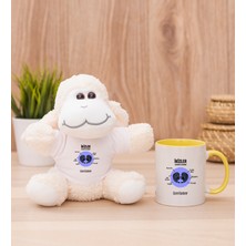 Hediye Dükkanı Kişiye Özel Ikizler Burcuna Hediye Sarı Kupa Bardak ve Peluş Koyun
