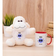 Hediye Dükkanı Kişiye Özel Ikizler Burcuna Hediye Kırmızı Kupa Bardak ve Peluş Koyun