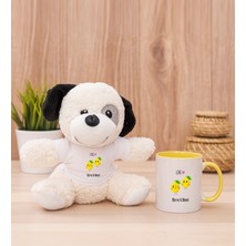 Hediye Dükkanı Kişiye Özel Sevimli Limonlar Sarı Kupa Bardak ve Peluş Köpek