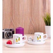 Hediye Dükkanı Kişiye Özel Sevimli Ananaslar Ikili Concept Türk Kahvesi Fincanı