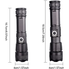 Good Shop 100000 Lümen 5 Modlu LED USB Şarj Edilebilir 18650 El Feneri Güç Göstergeli Açık Su Geçirmez El Feneri  (Yurt Dışından)