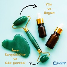 Evene Jade Roller Cilt Masaj Aleti Çift Taraflı Doğal Yeşim Taşı