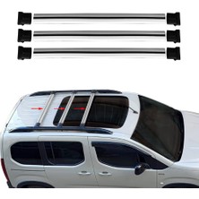AccessoryPart Renault Kangoo 2004-2008 Arası Ara Atkı Tavan Barı-Gri 3 Adet Bar