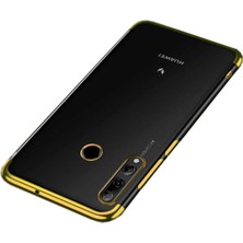 ZORE Huawei Y9 Prime 2019 Kılıf Zore Dört Köşeli Lazer Silikon Kılıf Gold