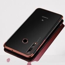 ZORE Huawei Y9 Prime 2019 Kılıf Zore Dört Köşeli Lazer Silikon Kılıf Rose Gold