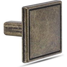 BADEM10 Art Düğme Kulp Kare Çekmece Dolap Kapak Kulpu Kulbu Metal Antik Sarı