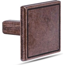 BADEM10 Art Düğme Kulp Kare Çekmece Dolap Kapak Kulpu Kulbu Metal Antik Bakır