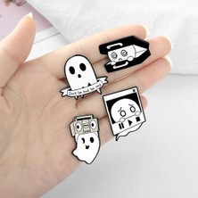 Strade Store 5 Adet Cadılar Bayramı Hayalet Desen Broş Pins Set Kadın Erkek Çantaları Dekor El Sanatları (Yurt Dışından)