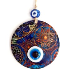 Sima Gift Güneş Desenli 12'lik Füzyon Cam El Işçiliği ile Üretilmiş Nazar Boncuğu Duvar Süsü