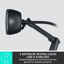 Logitech C505 HD Uzun Mesafeli Mikrofonlu Web Kamerası - Siyah