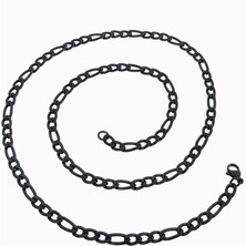 Chavin Figaro Yassı 5 Mm. 60 Cm. Siyah Çelik Erkek Zincir DP90-5