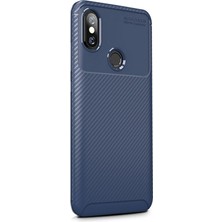 Dlrcase Xiaomi Redmi Note 5 Pro Kılıf Negro Karbon Dizayn Silikon + Nano Lacivert