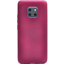 Dlrcase Huawei Mate 20 Kılıf Premier Silikon Arka Koruma+Nano Glass Mürdüm