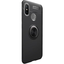 Dlrcase Xiaomi Mi 6x Kılıf Ravel Yüzüklü Mıknatıslı Silikon+Nano Koruma Siyah