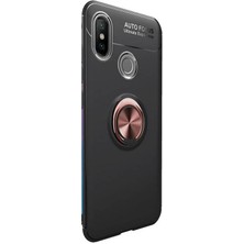 Dlrcase Xiaomi Mi 6x Kılıf Ravel Yüzüklü Mıknatıslı Silikon Kapak Bronz