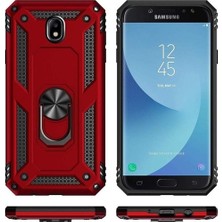 Dlrcase Samsung Galaxy J7 Core Kılıf Tank Koruma Vega Standlı Yüzüklü Mıknatıslı Lacivert