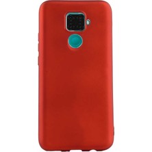 Dlrcase Huawei Mate 30 Lite Kılıf Premier Silikon Esnek Koruma+Nano Glass Kırmızı