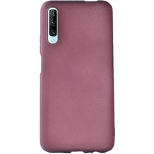 Dlrcase Huawei P Smart Pro 2019 Kılıf Premier Silikon Mat Siyah+Nano Glass Mürdüm