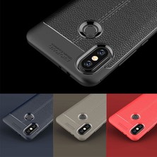 Dlrcase Xiaomi Mi 6x Kılıf Niss Silikon Deri Görünümlü Soft Bej