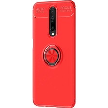 Dlrcase Xiaomi Poco X2 Kılıf Ravel Silikon Yüzüklü Mıknatıslı Kırmızı