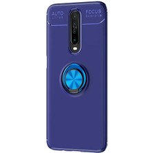 Dlrcase Xiaomi Poco X2 Kılıf Ravel Silikon Yüzüklü Mıknatıslı Lacivert