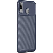 Dlrcase Huawei Y6 2019 Kılıf Negro Karbon Dizayn Silikon Lacivert