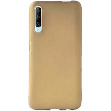 Dlrcase Huawei P Smart Pro 2019 Kılıf Premier Silikon Mat Siyah+Nano Glass Gold