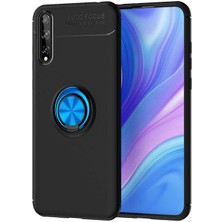 Dlrcase Huawei Y8P Kılıf Ravel Silikon Yüzüklü Mıknatıslı Mavi