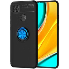 Dlrcase Xiaomi Redmi 9c Kılıf Ravel Silikon Yüzüklü Mıknatıslı Mavi