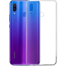 Dlrcase Huawei P Smart 2019 Kılıf Süper Silikon Yumuşak Koruma+Nano Glass Şeffaf