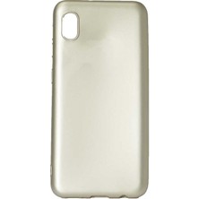 Dlrcase Samsung Galaxy A01 Core Kılıf Mat Soft Premier Silikon+Nano Glass Gold