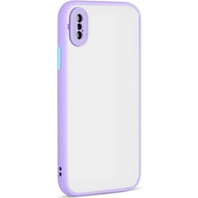 Dlrcase Apple iPhone Xs Kılıf Hux Kamera Korumalı Silikon Mor