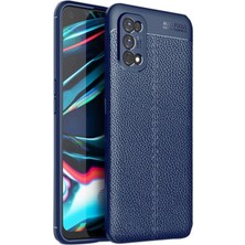 Dlrcase Oppo Realme 7 Pro Kılıf Niss Silikon+Full Kapatan Ekran Lacivert