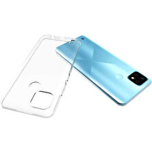 Dlrcase Realme C21 Kılıf Süper Silikon Renksiz + Nano Glass Renksiz