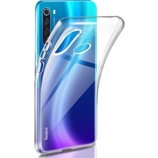 Dlrcase Xiaomi Redmi Note 8 Kılıf Süper Silikon Yumuşak Arka Koruma+Nano Glass Şeffaf