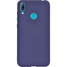 Dlrcase Huawei Y6 2019 Kılıf Premier Silikon Esnek Koruma+Nano Glass Lacivert