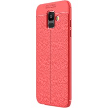 Dlrcase Samsung Galaxy A6 Plus 2018 Kılıf Niss Silikon Arka Kapak Kırmızı