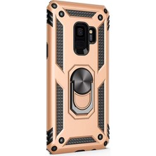 Dlrcase Samsung Galaxy S9 Kılıf Vega Standlı Yüzüklü Mıknatıslı Gold