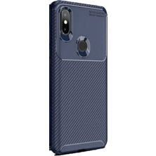 Dlrcase Xiaomi Mi Mix 3 Kılıf Negro Karbon Dizayn Silikon Lacivert