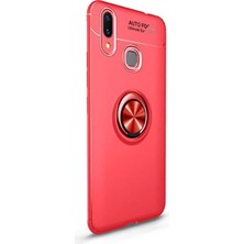 Dlrcase Huawei Y6 2019 Kılıf Ravel Yüzüklü Mıknatıslı Silikon Kırmızı