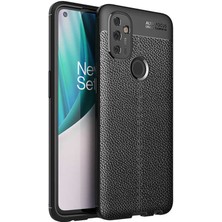 Dlrcase Oneplus Nord N100 Kılıf Niss Silikon Deri Görünümlü Siyah