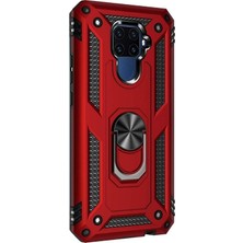 Dlrcase Huawei Mate 30 Lite Kılıf Vega Standlı Yüzüklü Mıknatıslı Kırmızı